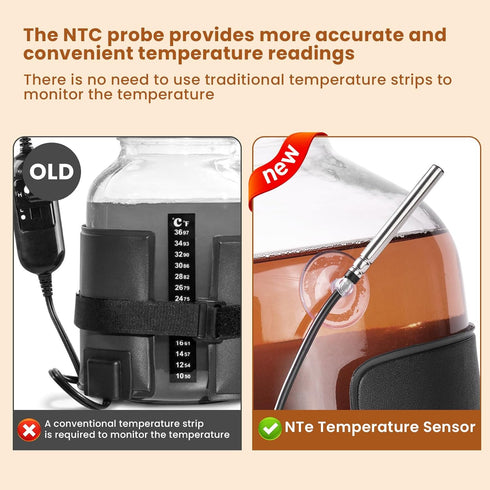 BLUBYEES Digital Kombucha Heating Wrap with Precise Temperature Control and Timer Function - Kombucha Starter Kit, the
