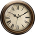 Plumeet 13'' Large Metal Wall Clock, Non-Ticking Retro Silent Iron Decorative Clock with Roman Numerals, Brown