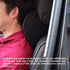 Car Headrest Neck Rest Pillow - 100% Memory Foam Leather Cushion for Driving, Relieve Neck Pain (Black)