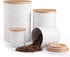 Sweejar Ceramic Canisters Sets for Kitchen Countertop, Relief Food Storage Jar with