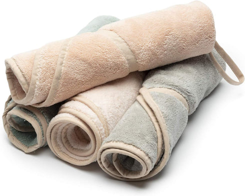 R HORSE 4Pcs Hanging Hand Towels, Soft Thick Absorbent Coral Fleece Bathroom Hand Towels for Kitchen & Bathroom (4