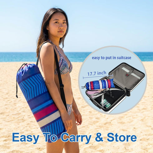 6.5ft 50+ LOTTAFUN Beach Umbrella - Heavy Duty Wind Resistant UV Portable Sun Shade with Sand Anchor & Carry Bag