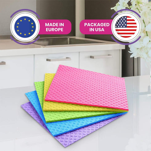 Swedish Dishcloths – Eco-Friendly Reusable Kitchen Towels – 10 Pack Cleaning Cloths for Dishes, Counters & Surfaces,