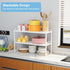 X-cosrack 2 Pack Counter 22 lbs Length:20.5" Expandable Kitchen Cabinet Shelves Organizers, Stackable Adjustable Small