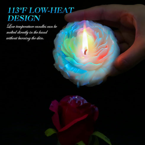 SUPXYC 4PCS Couples(3.1 Inch, Low Temperature Candle, Low Heat Body Safe Candles Wax Play, Romantic Wax Play Candles