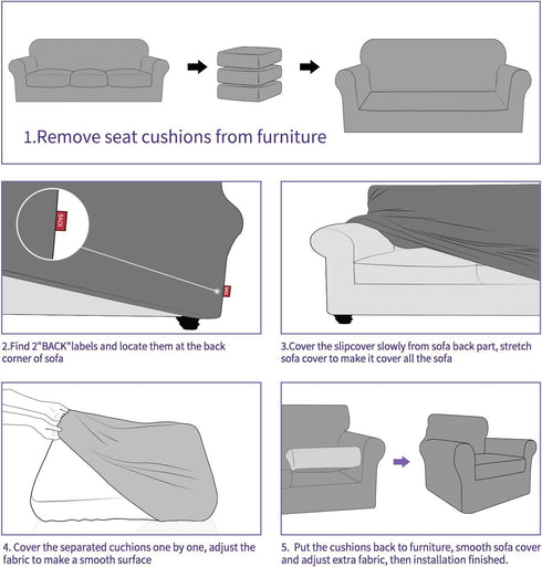 2 ZNSAYOTX Piece Chair Covers for Living Room with Arms Anti Slip Stretch Arm Chair Slipcovers Sofa Armchair Slipcover