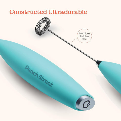 Powerful Handheld Milk Frother, Mini Battery Operated Milk Foamer with Frother Stand for Coffee, Lattes, Cappuccino,