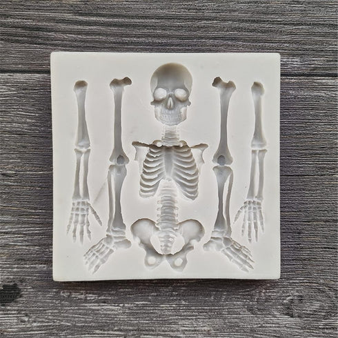 Skull Silicone Fondant Cake Mold, Halloween Skeleton Chocolate Mold for Kitchen Baking and Cake Decorating