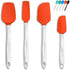 M KITCHEN WORLD Heat Resistant Silicone Spatulas Set | Non-Stick Rubber Kitchen Utensils for Cooking, Baking | Set of