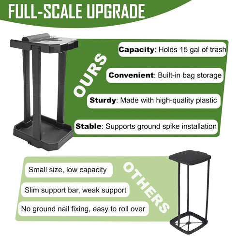 Toconv 20 Collapsible Trash Bag Holder with Pcs Trash Bags, Portable Trash Can with Trash Bag Storage, Waste Bin