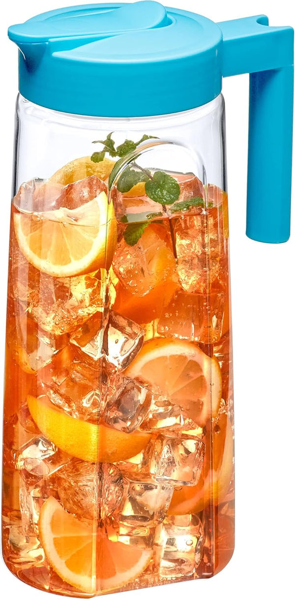 Amazing Abby Slim Tritan Pitcher 64 oz, Unbreakable Plastic Water Pitcher with Lid, BPA-Free, Dishwasher-Safe