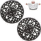 Sumnacon 2Pcs Round Cast Iron Trivets, 6.7 Inch Heat Resistant Iron Holders for Hot Dish, Rustic Kitchen Dining Table
