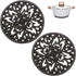 Sumnacon 2Pcs Round Cast Iron Trivets, 6.7 Inch Heat Resistant Iron Holders for Hot Dish, Rustic Kitchen Dining Table