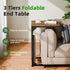 2 Simple Trending C Shaped End Table for Couch, Foldable Table with Shelf Storage, TV Tray Table for Sofa Bedside