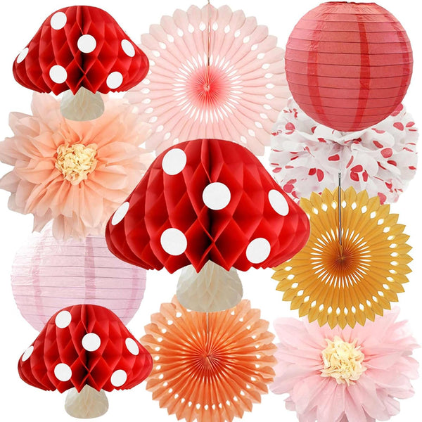 Mushroom Party Decorations Kit for Fairy Baby Shower Tea Garden Birthday Cottagecore