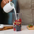 OVENTE Immersion Electric Hand Blender, 300 Watt Power with Stainless Steel Blades, Includes Whisk and Chopper, Red