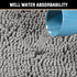 H.VERSAILTEX Chenille Bath Mat, Thick Soft Absorbent Microfiber Rug for Bathroom, 24x17, Grey