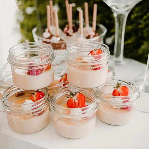 4 oz 24 Pack, 4oz TUZAZO Mini Mason Jars with Lids Small Glass Mason Canning Jars for Jam Jelly Yogurt Dessert, Shower
