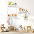 Set 3, 15.7 Inch comfoyar Nursery Floating Book Shelves for Wall of Solid Pine Natural Wood Hanging Bookshelf for Kids