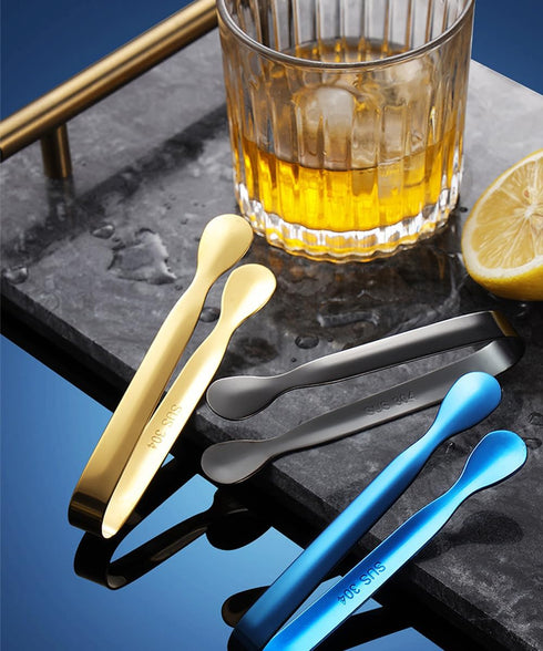 Mini Serving Tongs, Stainless Steel Small Utensils, Ice Tongs, Sugar Tongs, 4.8" (Rainbow Color)