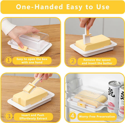 BRIDZON Countertop Countertop Butter Dish for and Fridge, Large Airtight Butter Box with Lid for & Travel, Clear Cover