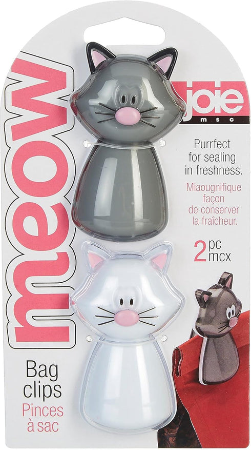 Joie 2pc Meow Cat-Themed Bag Clips Set, Perfect for Sealing Freshness