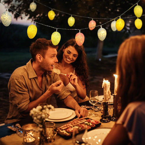5.94ft 10 LYHOPE Easter Pastel Lights, LED Egg Decoration Lights, Battery Powered Egg String Lights for Easter, Party