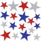 Whaline 96Pcs Glitter Stars Window Clings, Patriotic Blue Red White Stickers for 4th of July Party Supplies