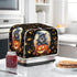 Black Cat Toaster Cover for 2 Slice Long Slot, Washable Pumpkin Dust Cover for Halloween Kitchen Decor