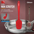 Walfos Silicone Spatula Set of 5, 600°F Heat Resistant Kitchen Scraper, Strong Steel Core, BPA Free, Red