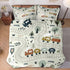 Set 2 Cozy Set Comforter with Pillowcases Queen Size, Cartoon Car Train Road Map, Bed Decor Cute Forest Traffic Baby
