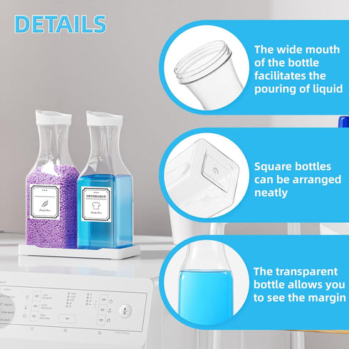 Container,35OZ 4 Laundry Detergent Dispenser,Laundry Soap Dispenser,Liquid Laundry Detergent Fabric Softener Dispenser
