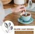 Leaf Coffee Spoons, Mini Serving Tongs and Appetizer Forks, Stainless Steel Dessert Spoons, Metal Dinner Forks for