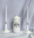 Unity Candle Set for Wedding Ceremony & Reception – 6” Pillar & Two 10” Taper Candles – Handmade in USA, White