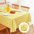 MANGATA CASA 2PCS Yellow Gingham Tablecloth, Waterproof Checkered Table Cloth for Square Tables, Light Yellow 52x52in
