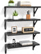 ROMGUAR CRAFT Wood Floating Shelves Set of 4, Rustic Storage Decor Wall Shelves, Wall