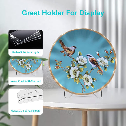 60-Degree Angle Acrylic Plate Stand, 4.5 Inch 5 PC Clear Display Easel for Tablets, 4.5" H x 4.5" W x 3.5" D