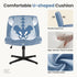 Armless DUMOS Criss Cross Legged Chair Wide Comfy Home Office Desk Seat, No Wheels Computer Task Seating, Swivel Vanity
