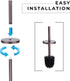 JS Jackson Supplies Sleek Toilet Brush and Holder with Metal Handle, Bronze, Pack of 2
