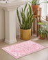 Seavish Vintage Non-Slip Washable Bathroom Rugs, 18"x26" Boho Tribal Soft Velvet Pink Accent Rug for Kitchen Sink