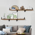 Forbena Walnut Brown Wall Bookshelf for Bedroom, Wooden Floating Book Shelves for Office, Small Wall Shelving Unit