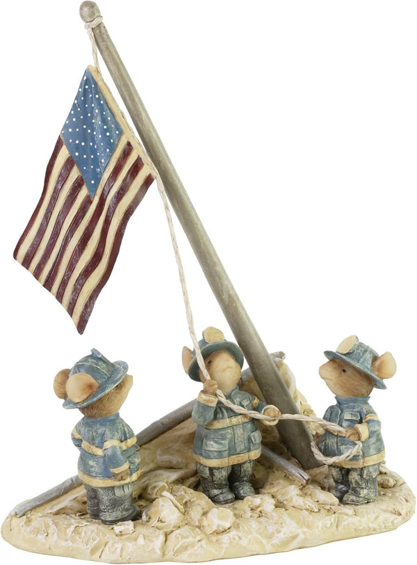Enesco Tails with Heart Remembering 9/11 Figurine, 6.93 Inch, Multicolor