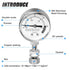 MEANLIN MEASURE Stainless Steel Pressure Cooker Gauge, 0-20Psi 2" Dial Face, Lower Mount Pressure Tank Table