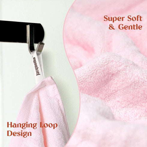 4 Pack 13 13" Jacquotha Pink Washcloths (Floral Embroidered), Soft Wash Cloths for Face, Body, Showering, Spa