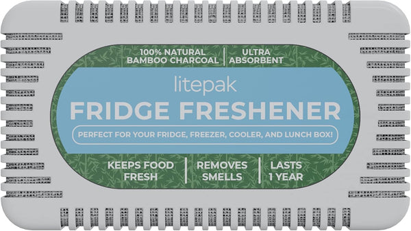 Litepak Fridge Deodorizer & Odor Eliminator, Bamboo Activated Charcoal Bags for Refrigerator or Freezer, 1 Pack