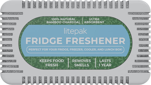 Litepak Fridge Deodorizer & Odor Eliminator, 4 Pack Bamboo Activated Charcoal Bags for Refrigerator