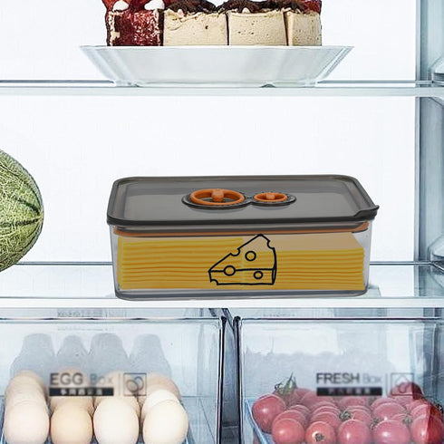 Yomjarl Cheese Container for Refrigerator,Cream Cheeses Storage Box,Cheese Keeper with Airtight Lid and Time
