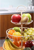 Juvale Large White 3 Tiered Fruit Basket for Kitchen Counter, Metal Stand for Fresh Produce and Vegetables (18 In)
