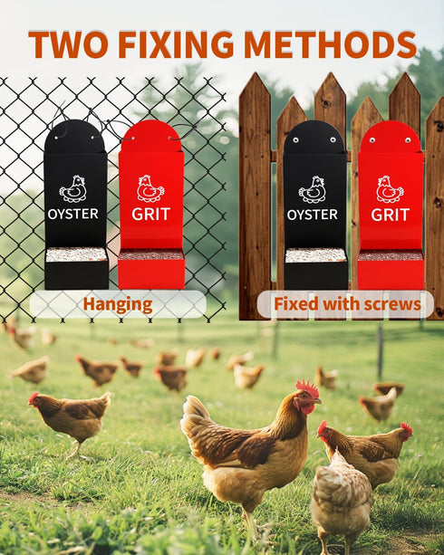 YQDHYLYH Chicken Oyster Shell Feeder and Grit Feeder Metal Chicken Feeder Chicken coop Accessories Automatic Chicken