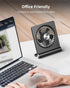 Koonie Portable Desk Fan, 3.5-20hrs Battery Operated Small USB Fan with Ultra Quiet 220° Tilt Folding, Rechargeable Personal Fan with 3 Speeds Strong Wind for Home Office Desktop, Black by Koonie